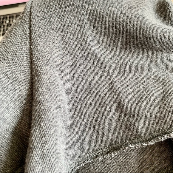 Grey Drawstring Fleece Terry Shorts with Green Palm Print Logo Graphic - Picture 6 of 10